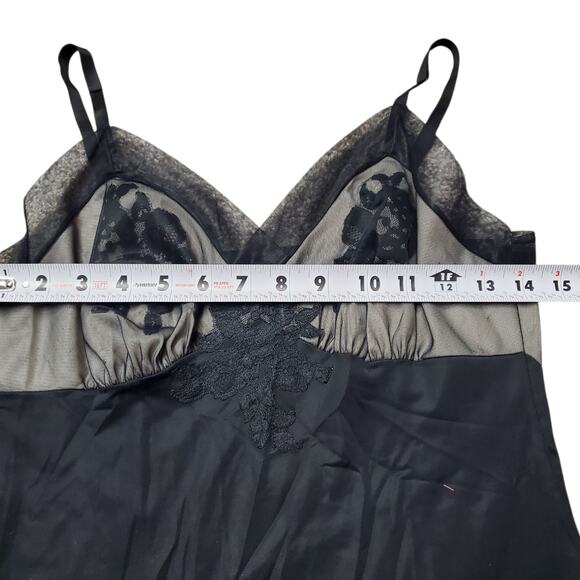 True Vintage Floral Nude & Black Paneled Slip Dress - Small - Picture 6 of 7